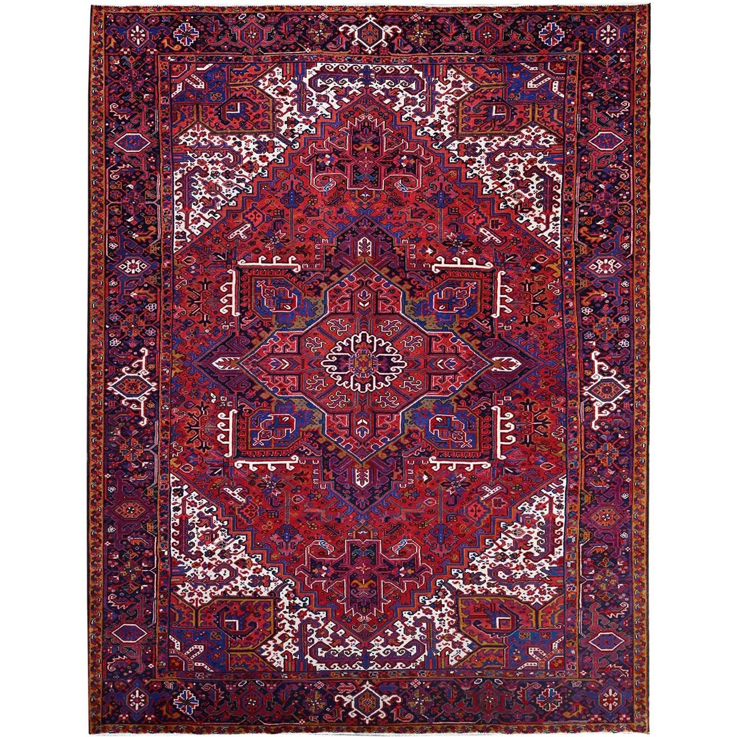 10'X12'9" Goji Berry Red 100% Wool Tribal Weaving Vintage Oriental Rug