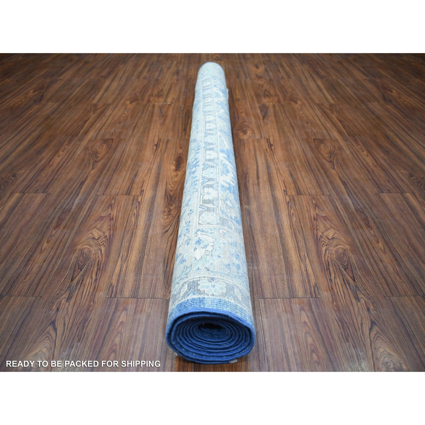 5'10"X9'1" Sapphire Blue Pure Wool Hand Knotted Finer Peshawar Rug