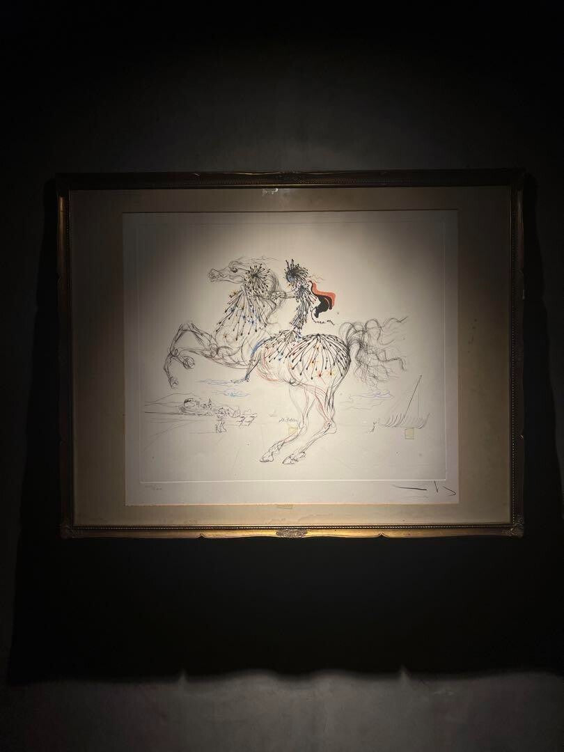 Salvador Dali "Cheval etiile" Edition, autographed and framed