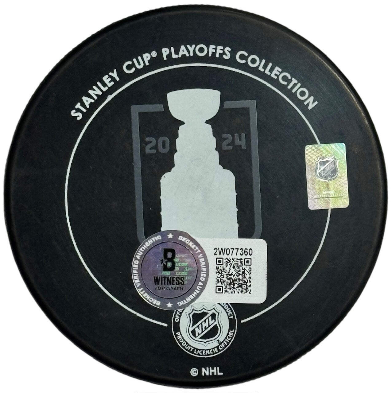 Sergei Bobrovsky Autographed Panthers Stanley Cup Champions Puck (Beckett Witnes