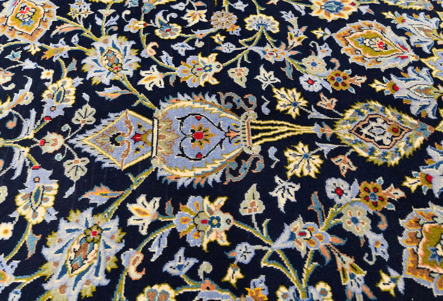 Handmade Oriental Rug Purple-Navy Medallion