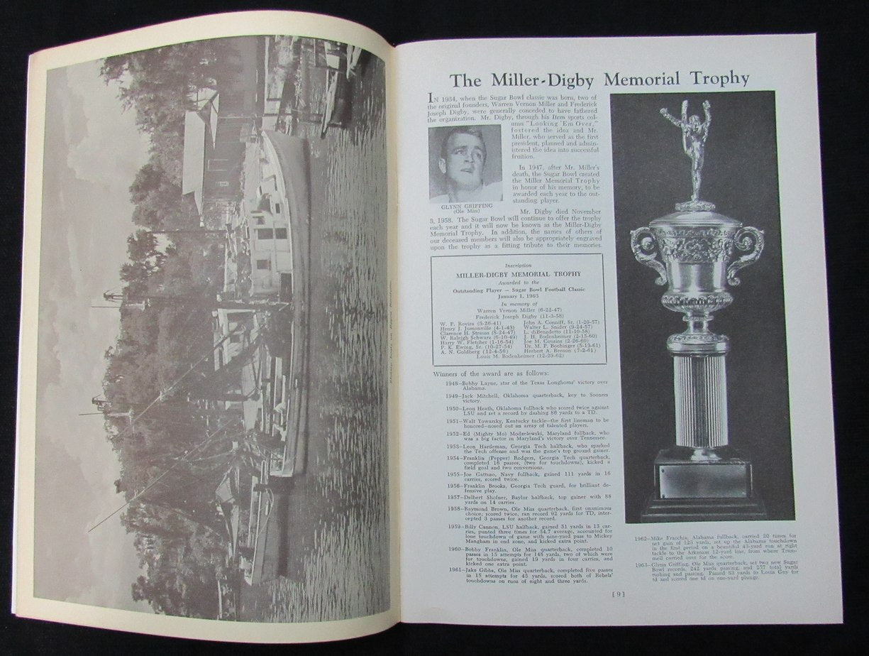 Jan. 1, 1964 Sugar Bowl Ole Miss Vs. Alabama Ncaa