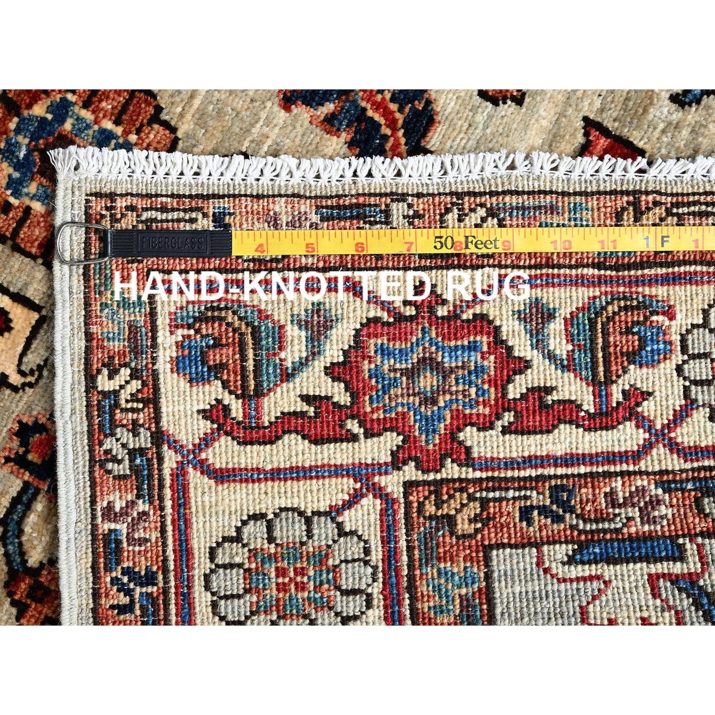 2'10"X15' Oyster Gray Heris Design Soft Wool Hand Knotted Xl Runner Rug