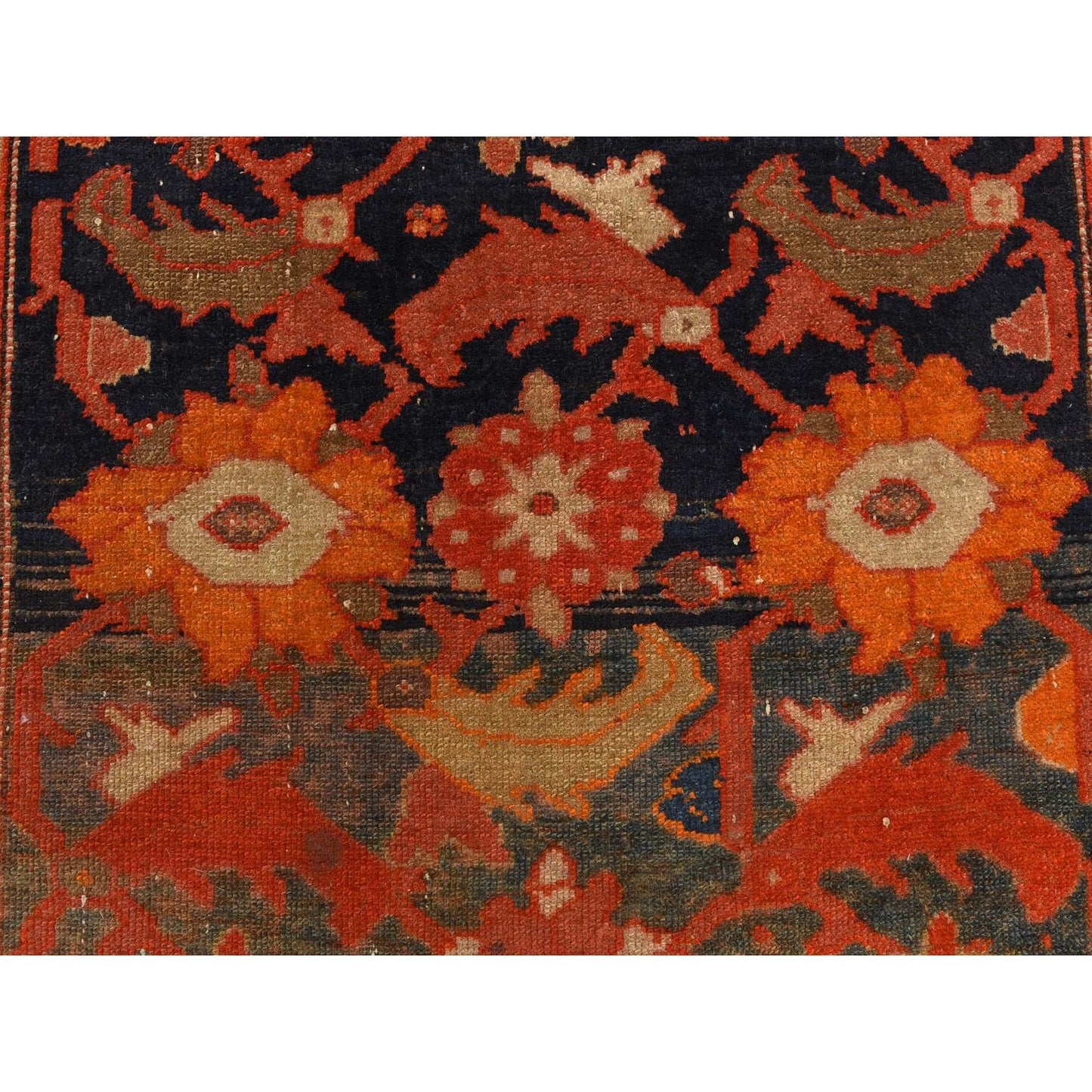 4'X6'2" Blue Antique North West Zoroastrian Clean Wool Hand Knotted Rug