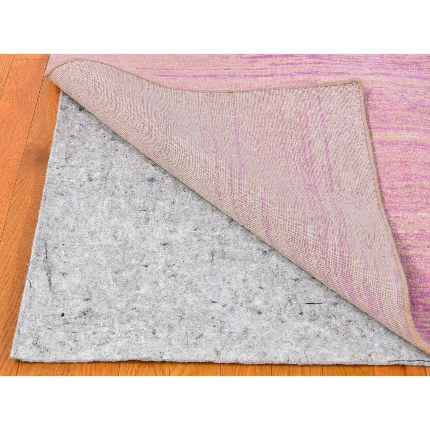 10'X14'2" Wool Only Ombre Design Pink With Touches Of Ivory Rug