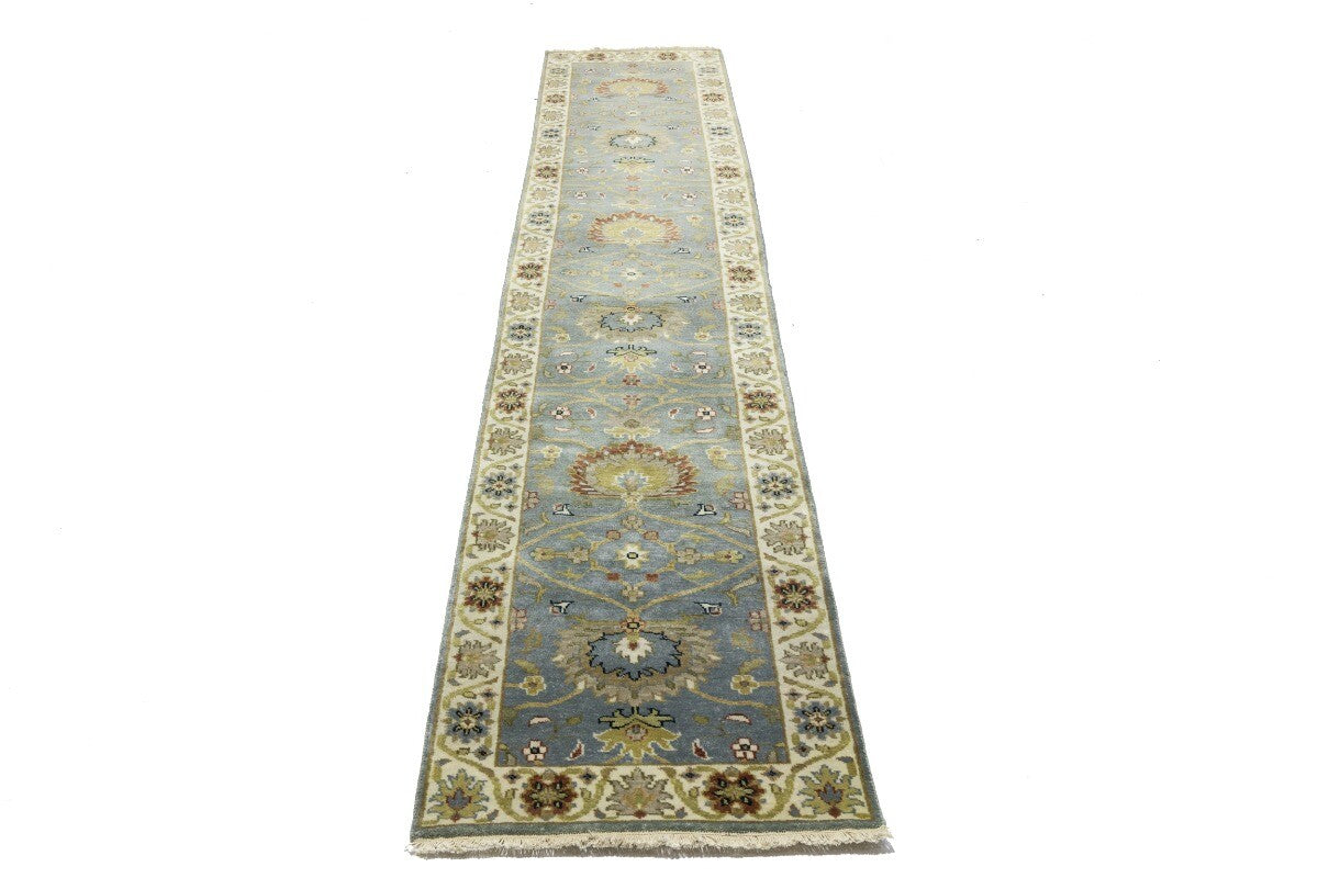 Muted Floral Peshawar Osh Chobi Runner Rug