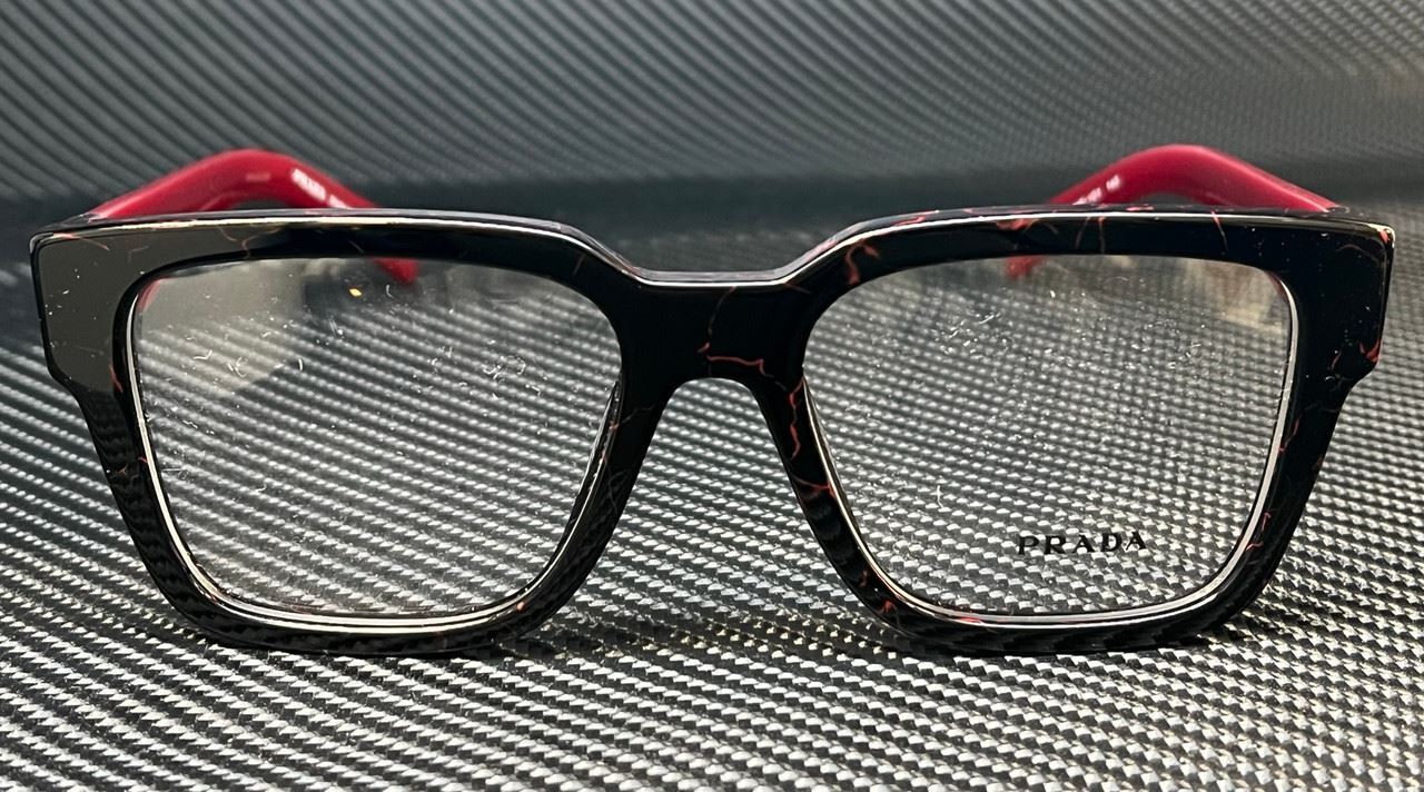 PRADA PR 08ZV 11F1O1 Black Marble Men's 54 mm