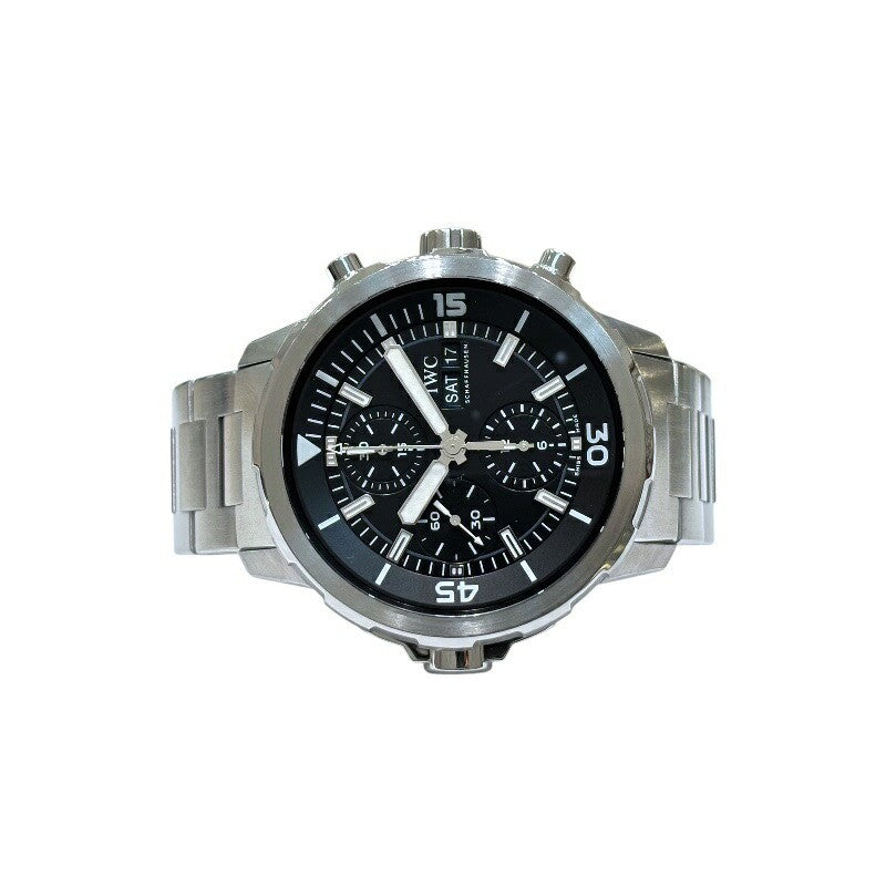 Iwc Aquatimer Chronograph Iw376804 Black Men'S Used Watch #51026