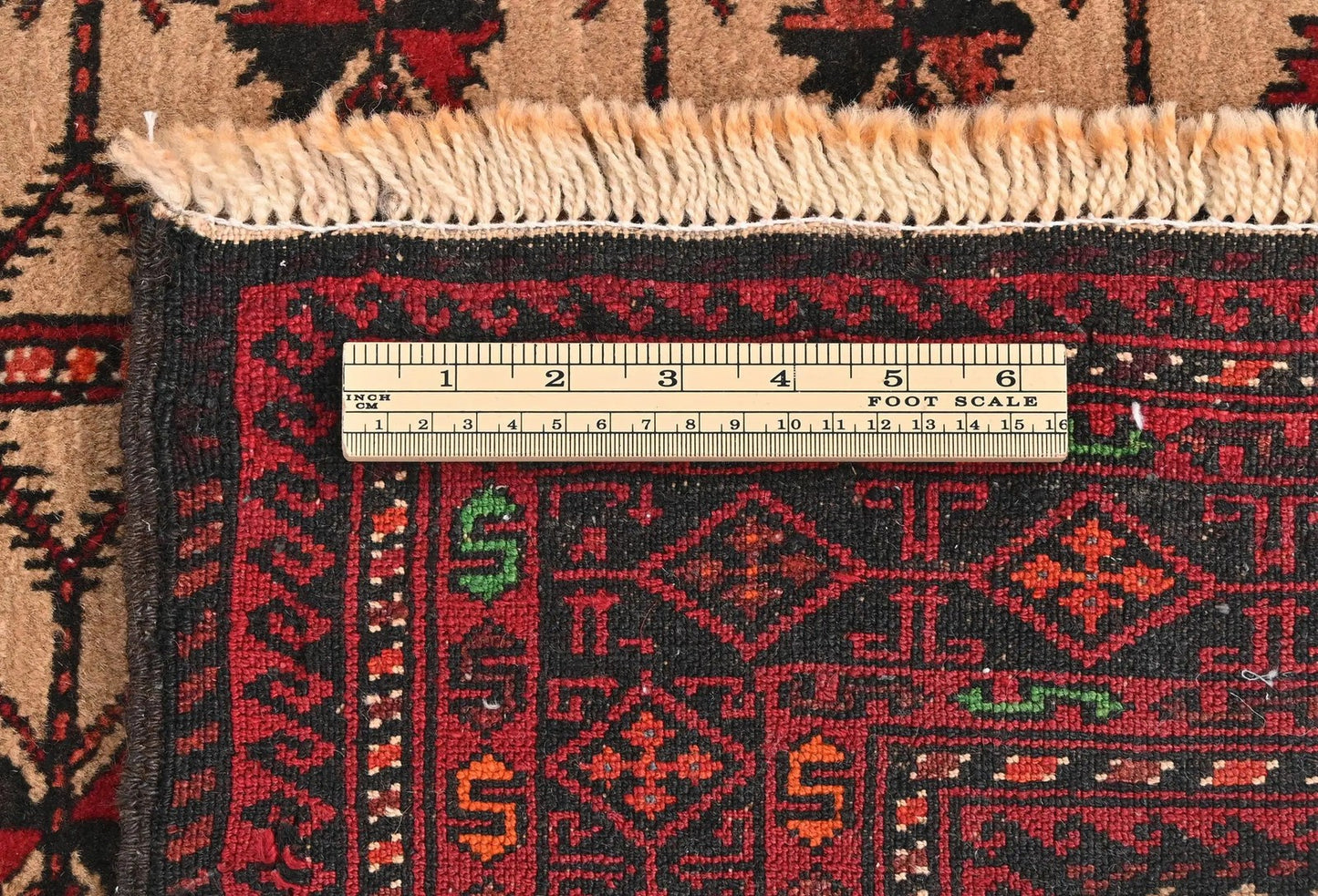 Cream Tribal Geometric Design Handmade Oriental