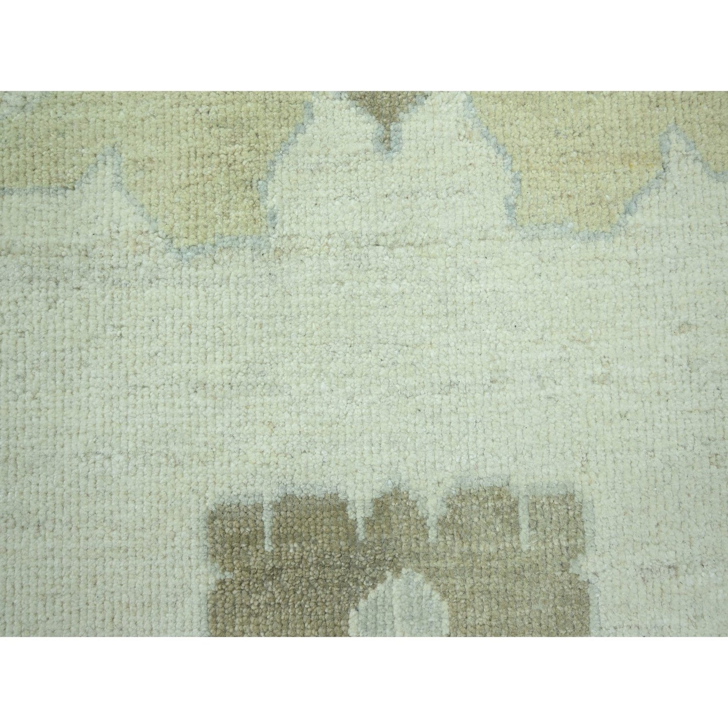 15'X16'3" Ivory Oushak With Leaf Design Wool Hand Knotted Xl Square Rug