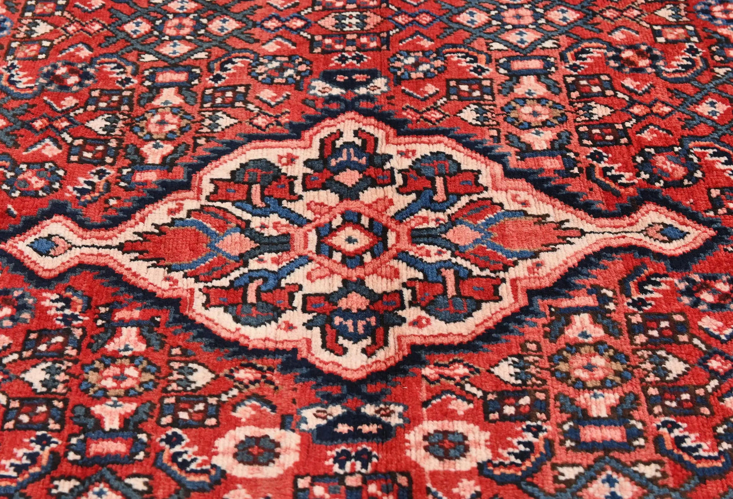 Red Vintage Hand-Knotted Tribal Rug 5X9 ft Farmho