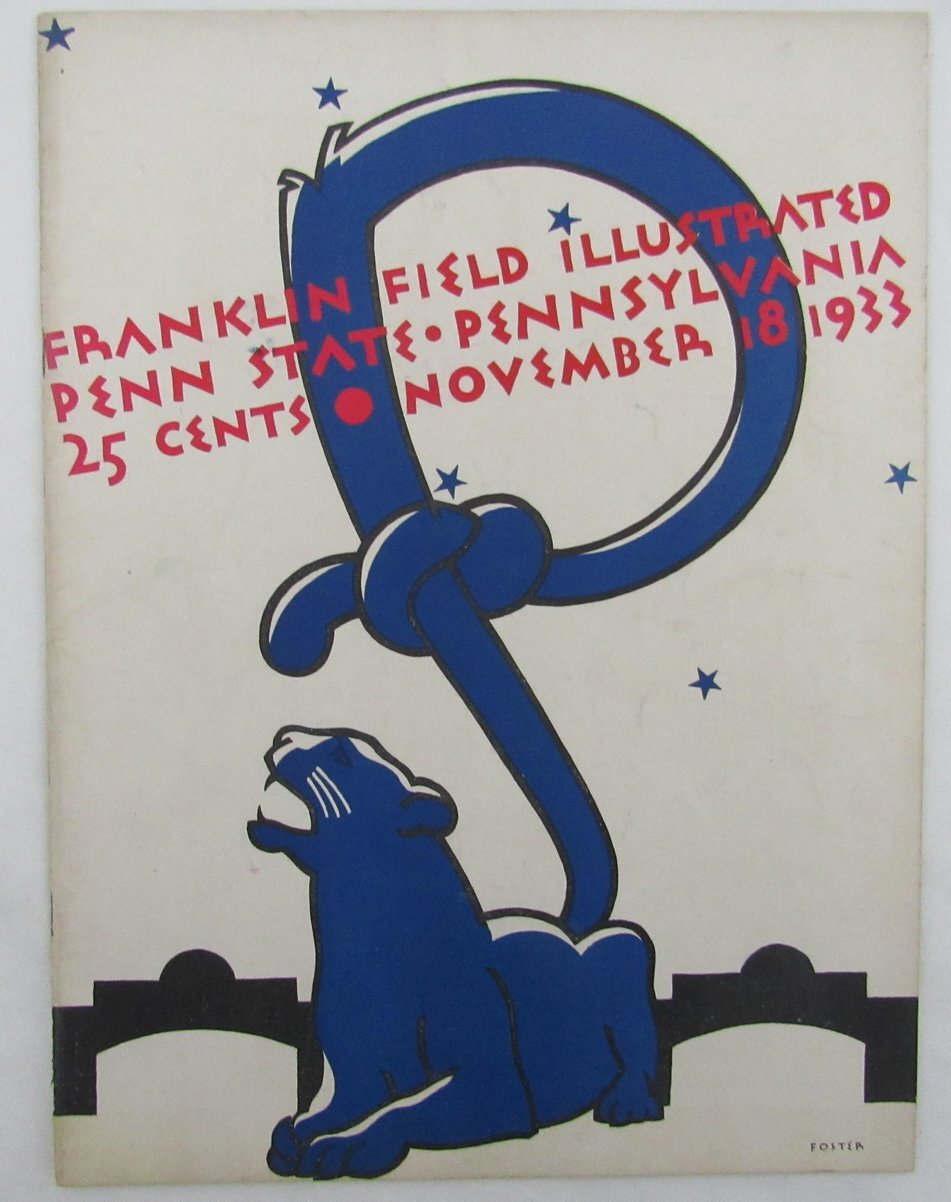 Vintage 1933 Penn State Nittany Lions Vs. Penn