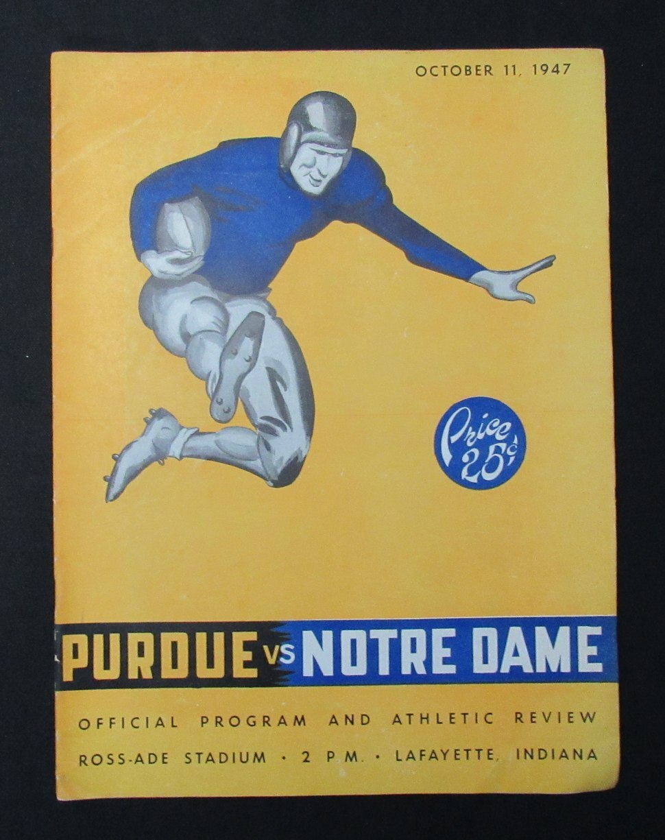 10/11/1947 Purdue Vs. Notre Dame College Program
