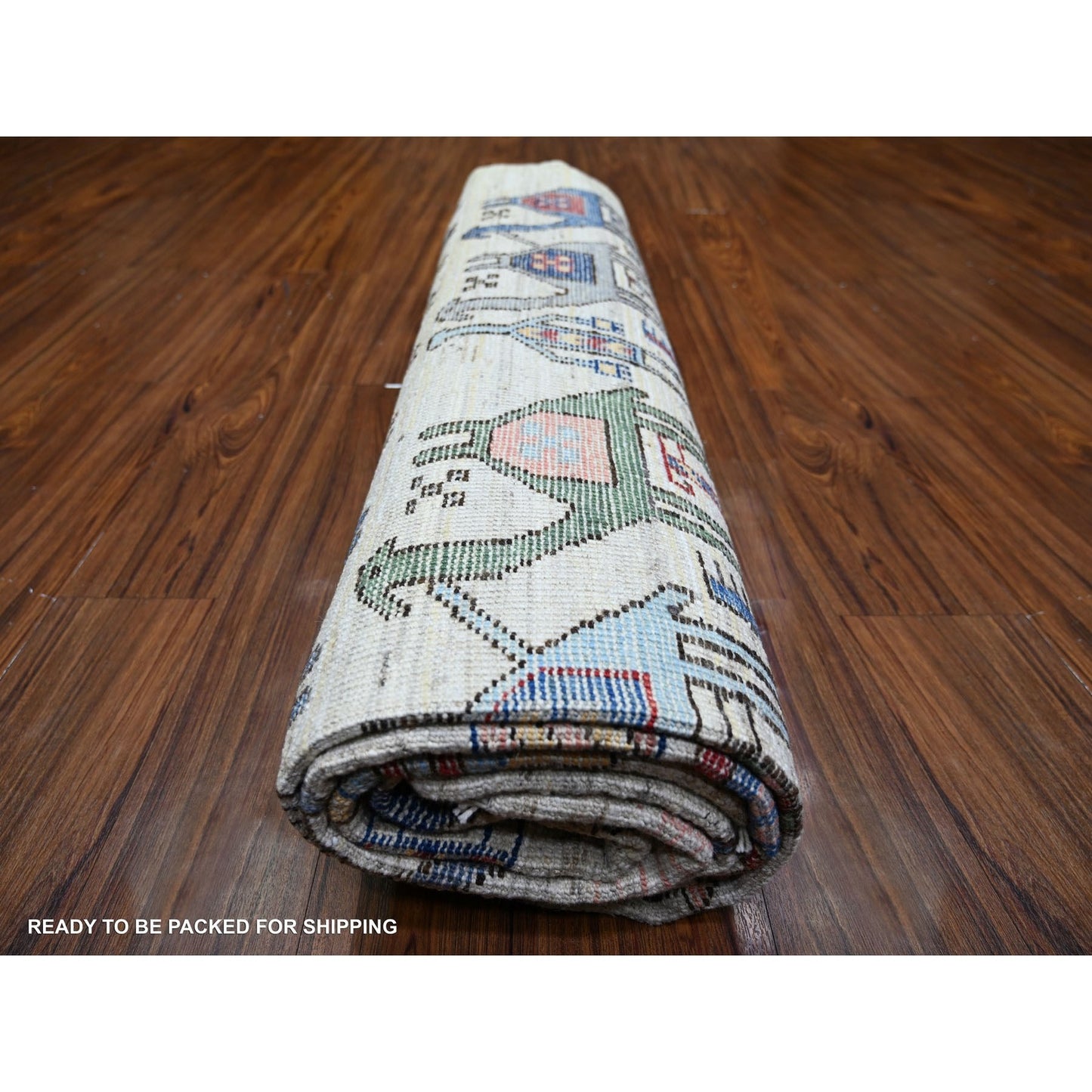 8'2"X9'9" Beige Anatolian Village Inspired Wool Hand Knotted Rug