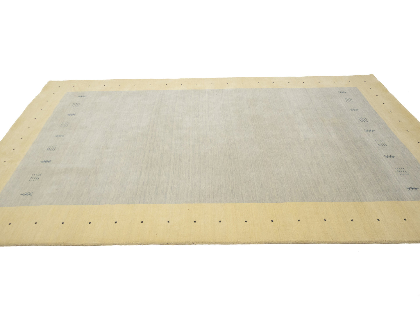Hand-Loomed Gabbeh Border Rug Plush Tribal Carpet