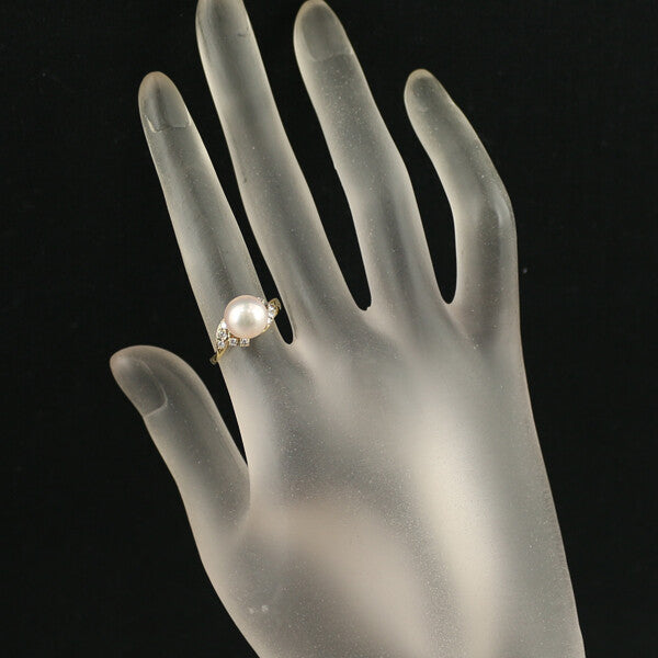 Mikimoto Ring Akoya Pearl 8.5Mm Diamond Us5.25-5.5 18K 750 Yellow Gold