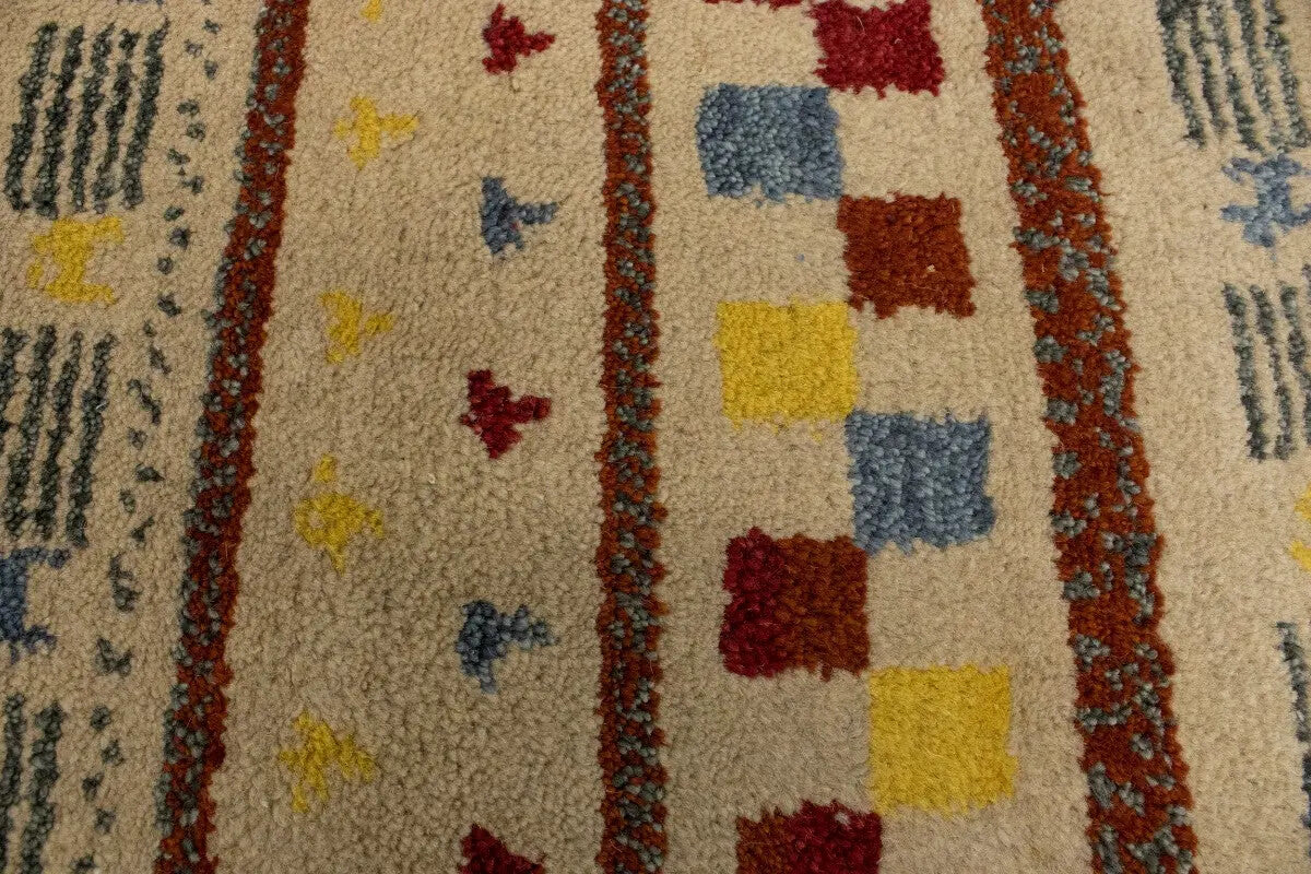 Handmade Stripes Tribal Indo-Gabbeh Runner Rug