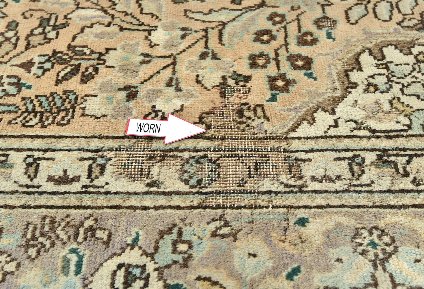 Distressed Vintage Medallion Floral Oriental Rug