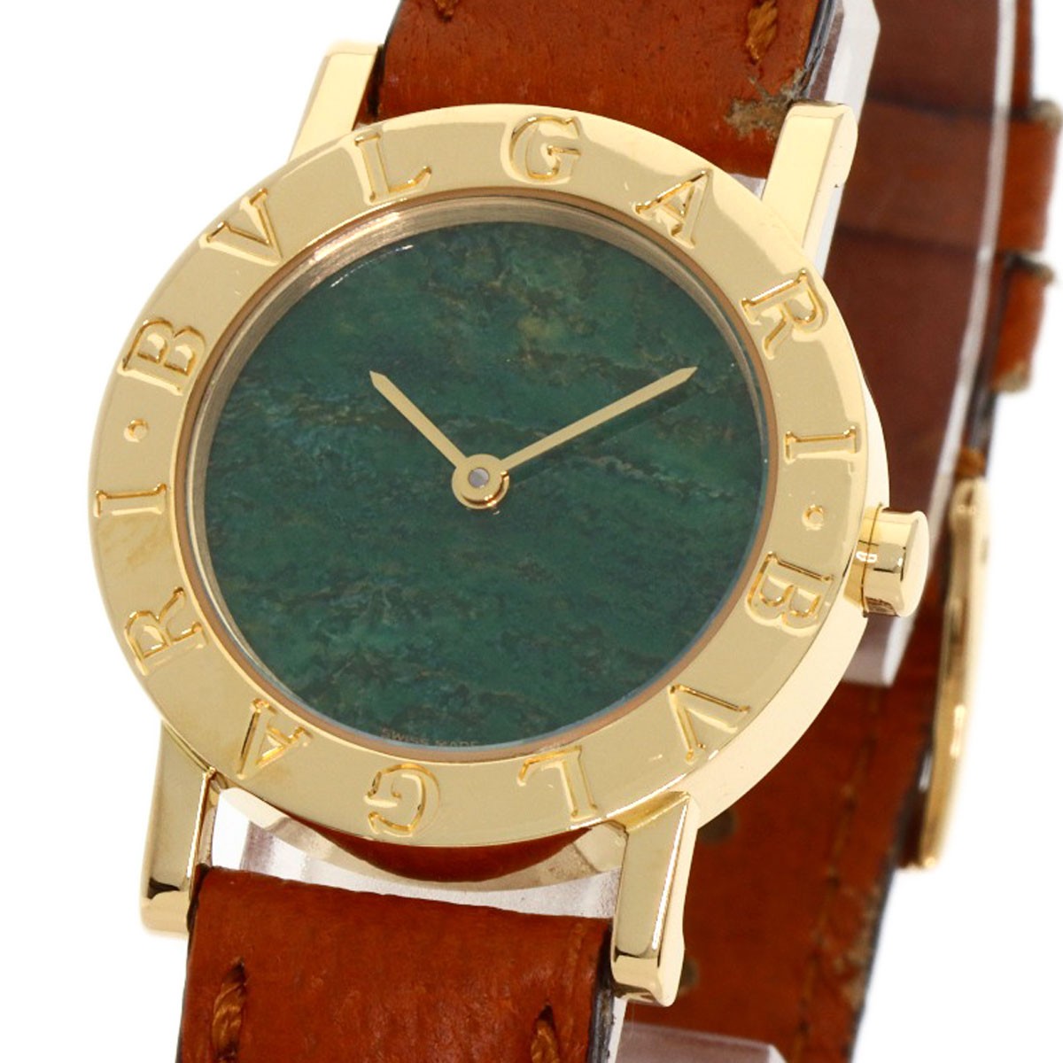 Bvlgari Bvlgari Bvlgari Jade Dial Watches Bb26Dgl K18 Yellow Gold/Leather Ladies