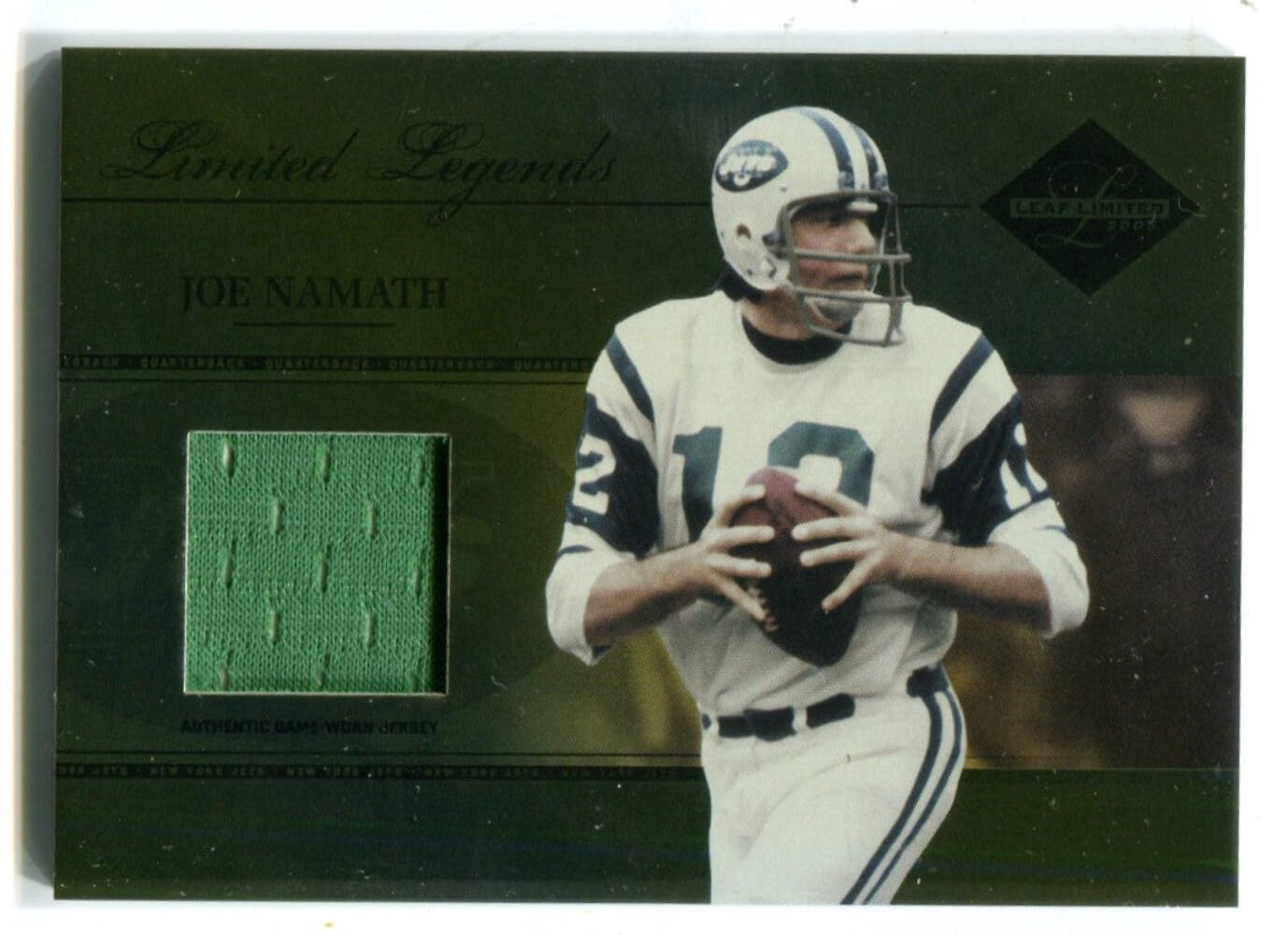 Joe Namath 2005 Donruss Playofff Limited Legends Jersey Card #Lll13 /50