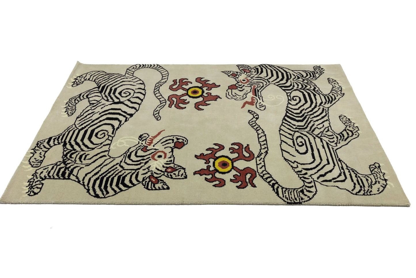 Nepali Tiger Oriental Rug Wool Tribal Modern
