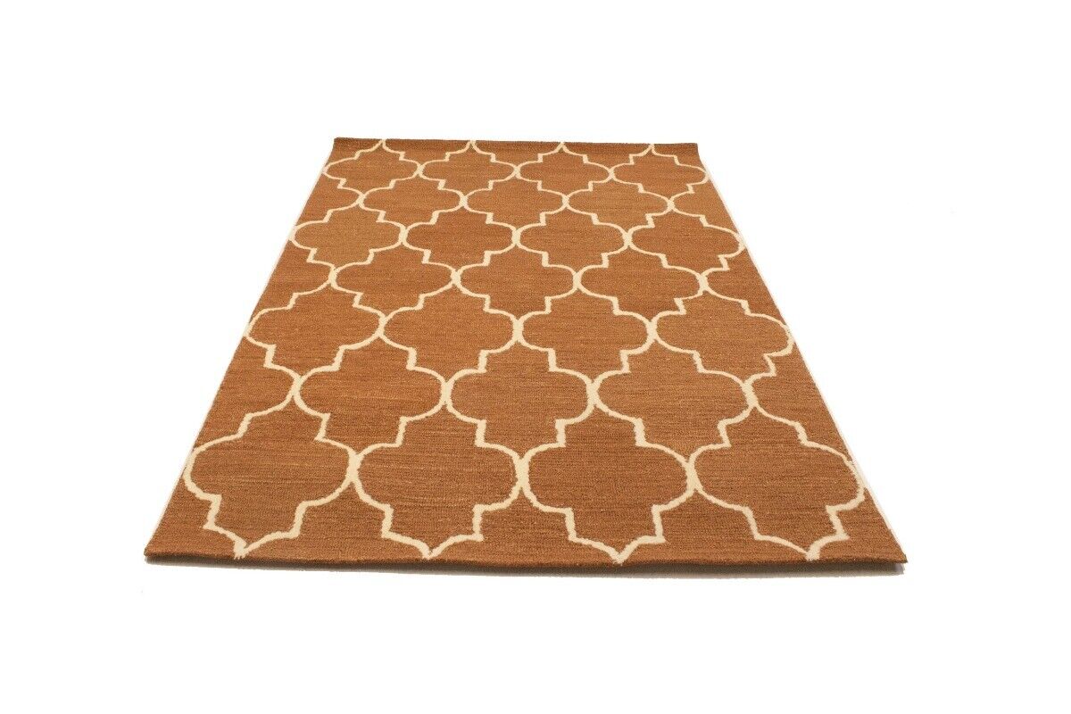 Rust Trellis Design Contemporary 5X8 Hand-Tufted