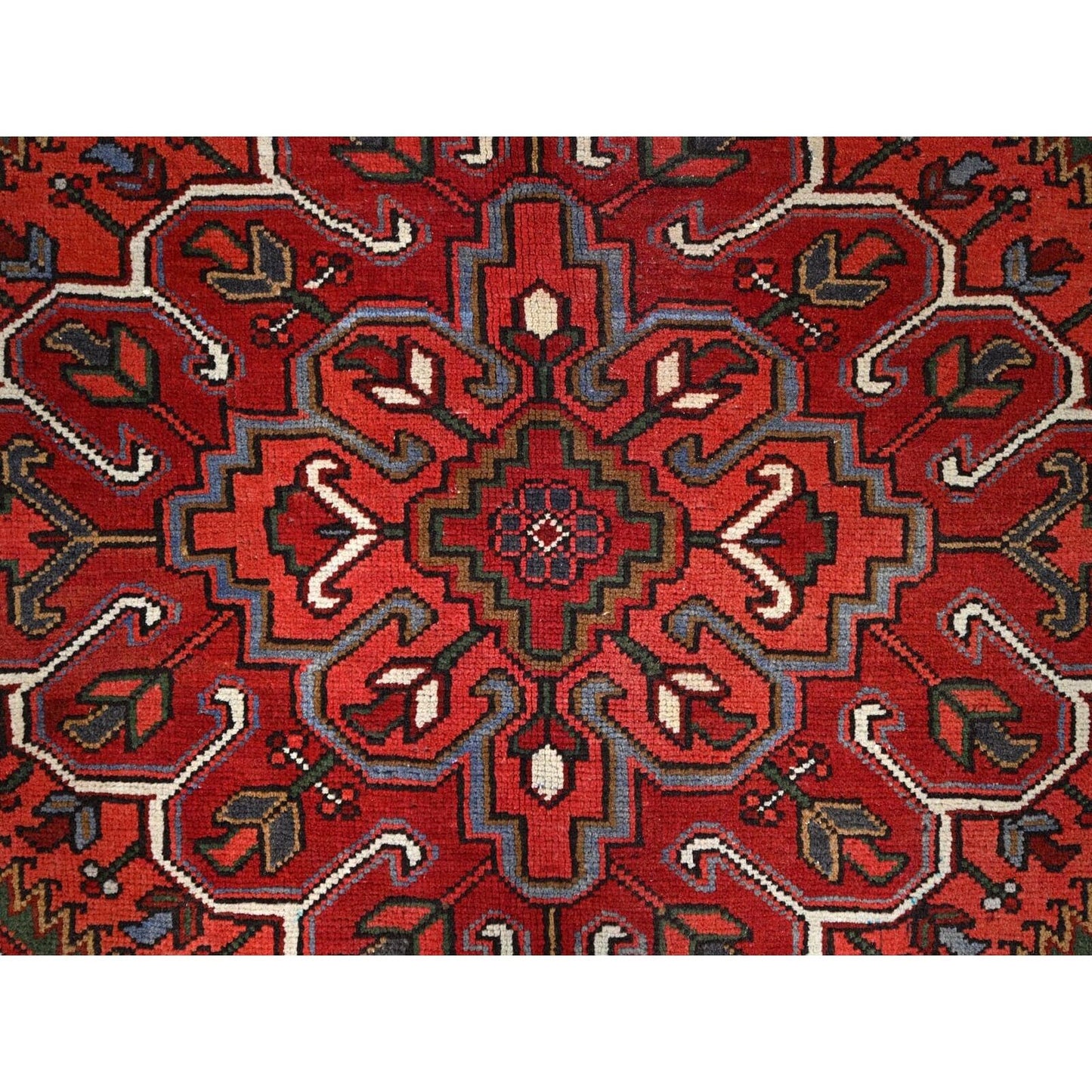 10'X12'5" Red 100% Wool Hand Knotted Semi Antique Zoroastrian Heris Rug