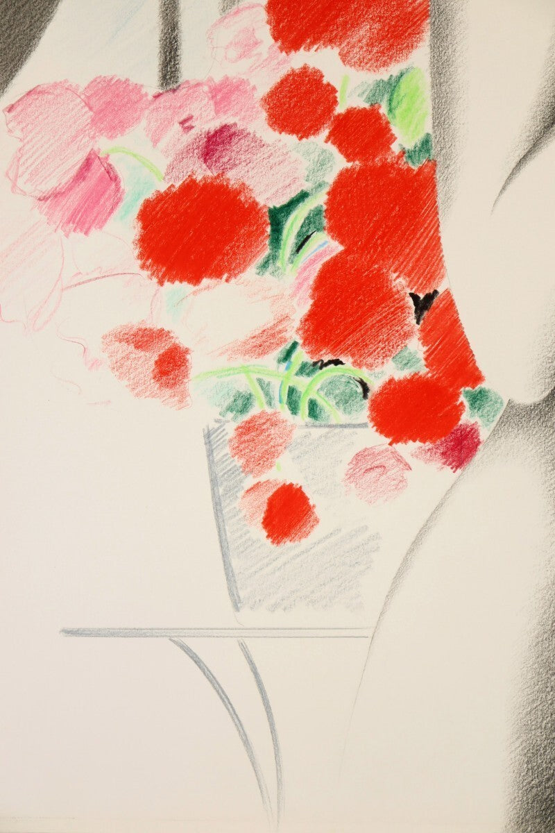 Jean Grard Dubois "Matinale" 1984 Original Color Pencil Drawing 50X65Cm Signed