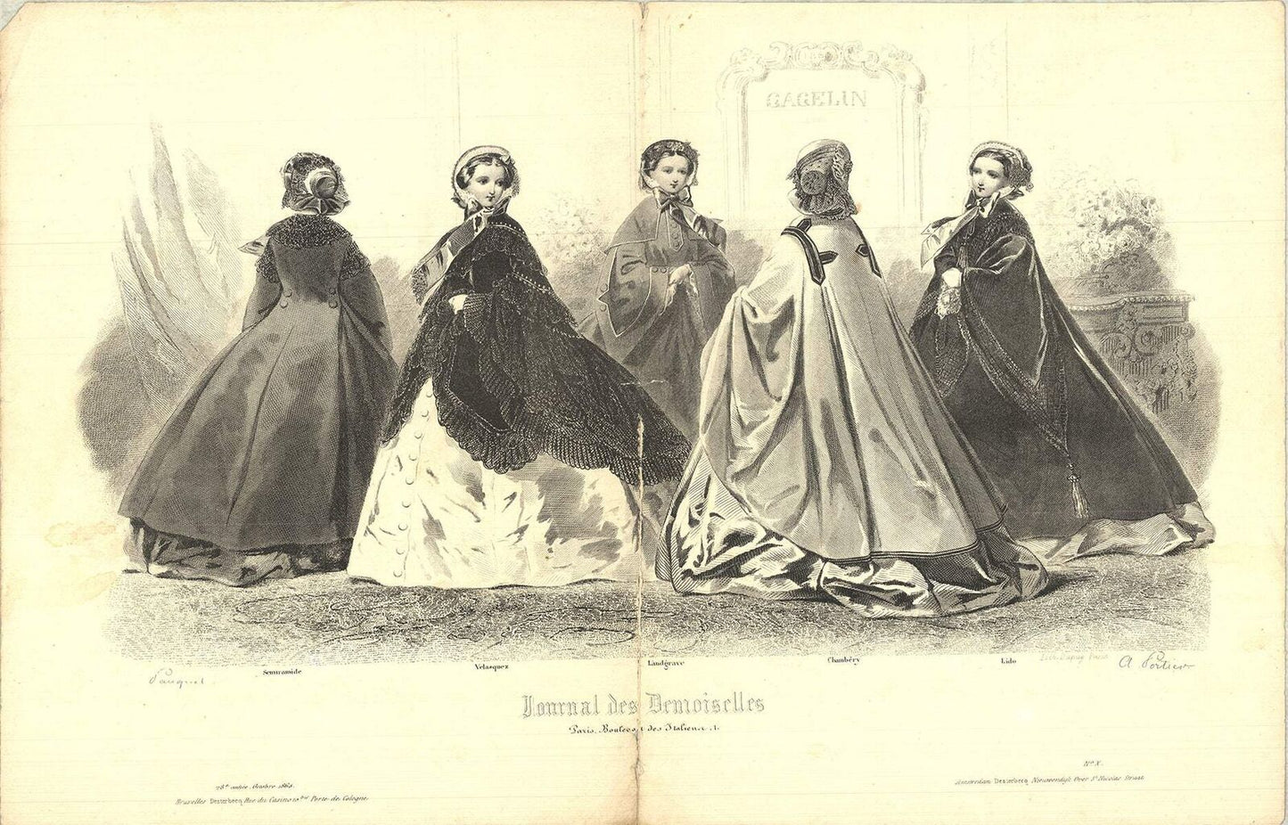 Laure Noel Journal Des Demoiselles Xi " Lithograph 1860 Renaissance