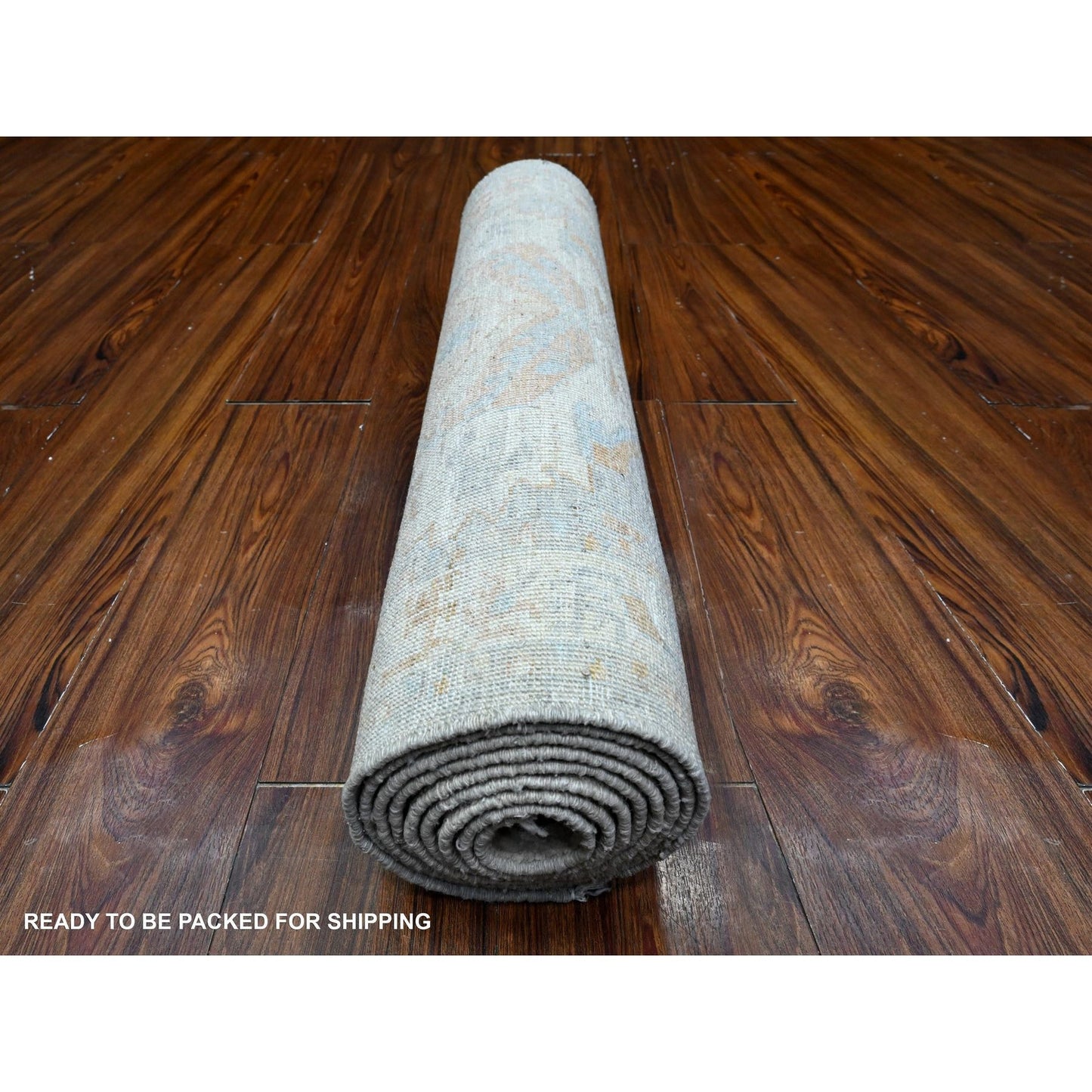 2'7"X9'6" Ice Cube Gray Fine Aryana Peshawar Runner Oriental Rug