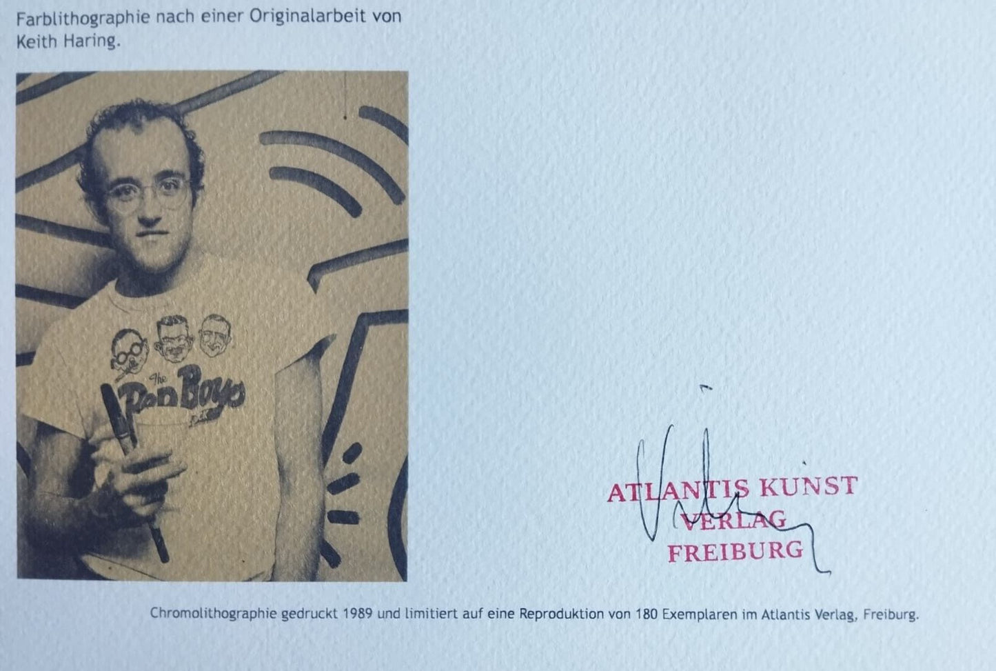 Keith Haring Lithograph From An Painting Coa