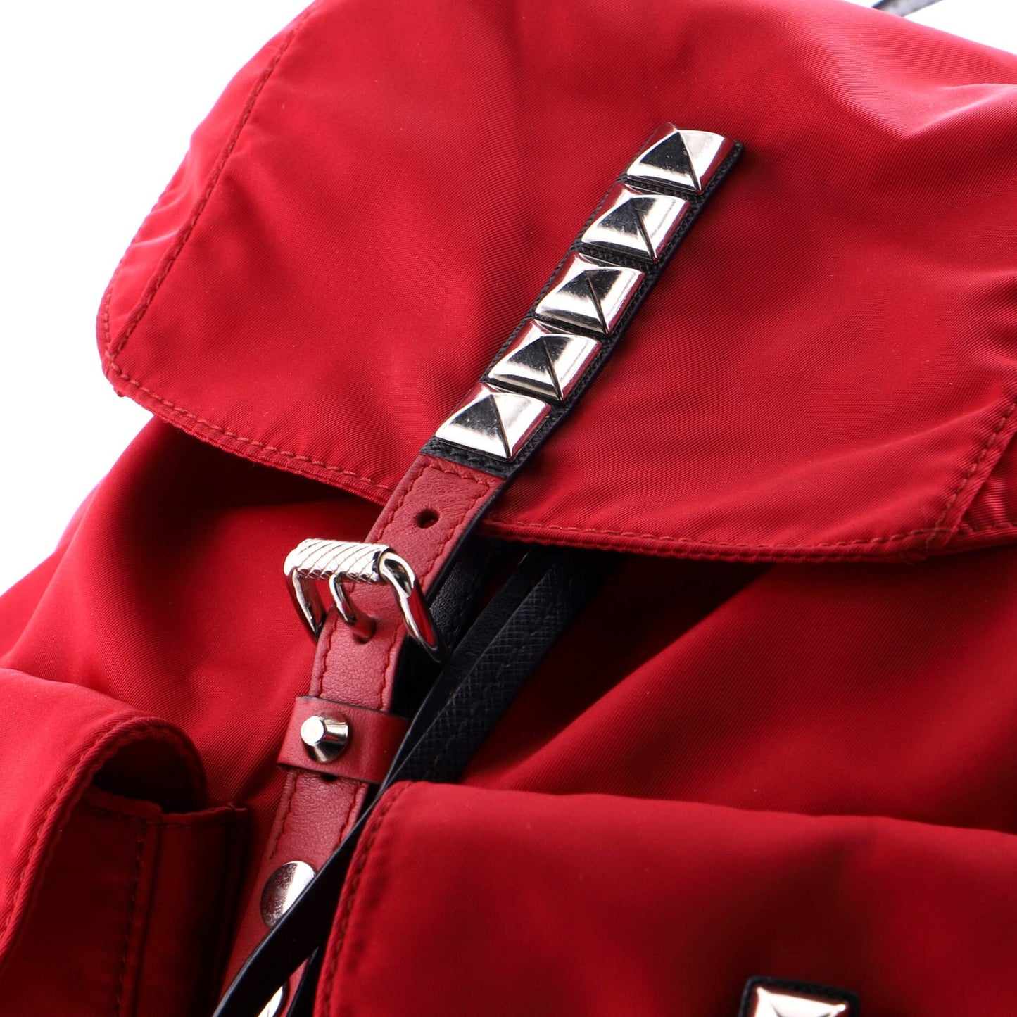 Prada New Vela Backpack Tessuto With Studded Leather