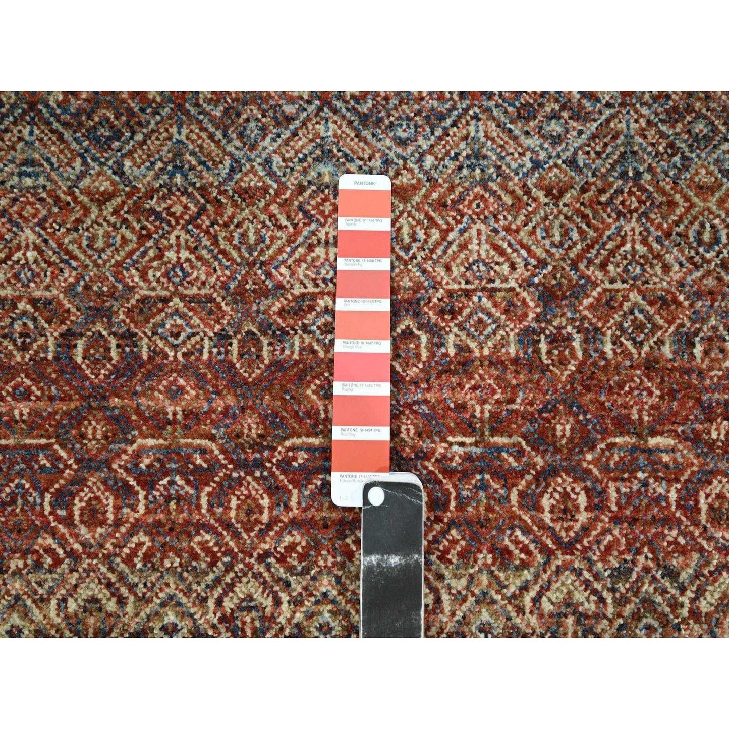 2'7"X10' Rust Red Soft Wool Kohinoor Herat Design Hand Knotted Runner Rug