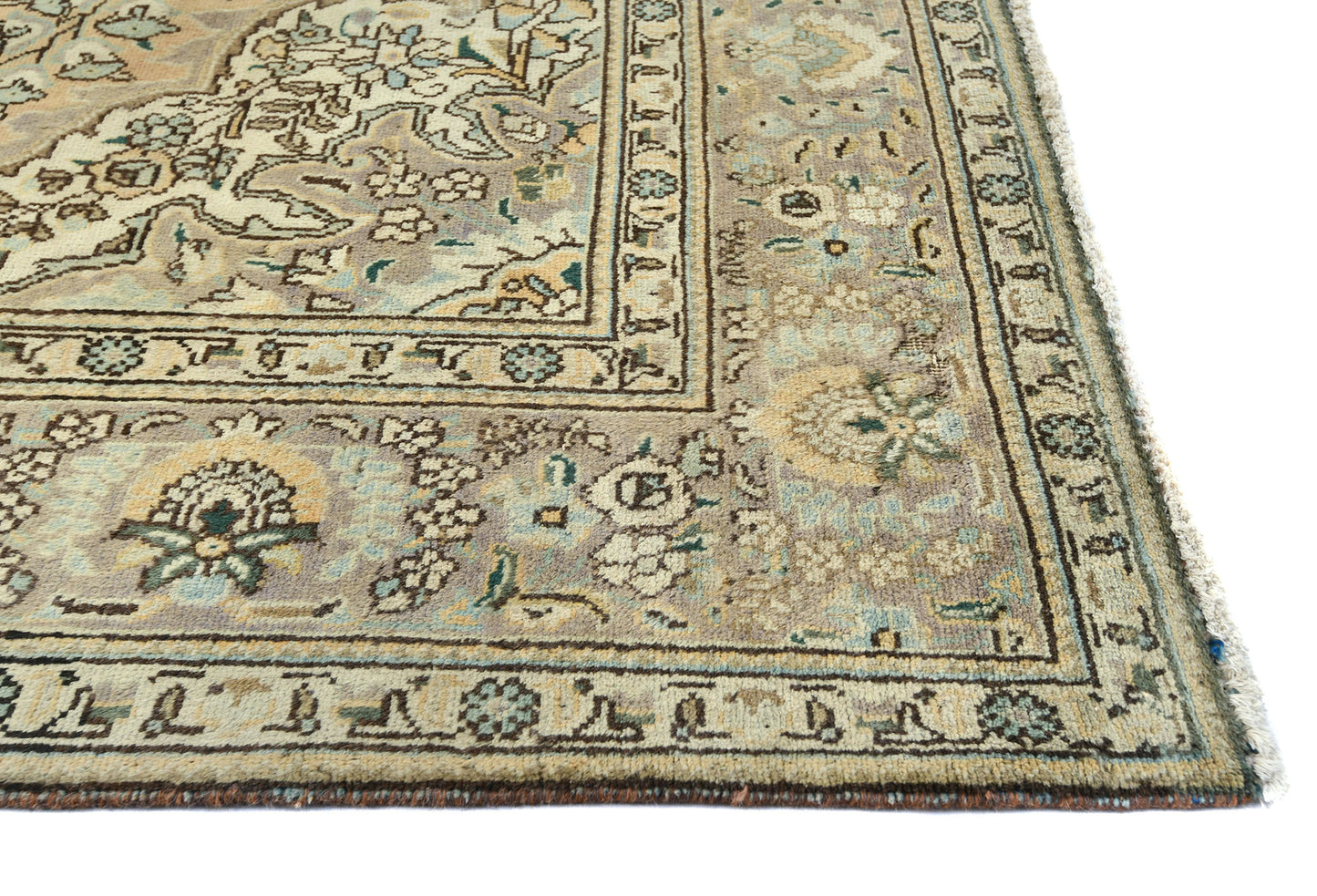 Distressed Vintage Medallion Floral Oriental Rug