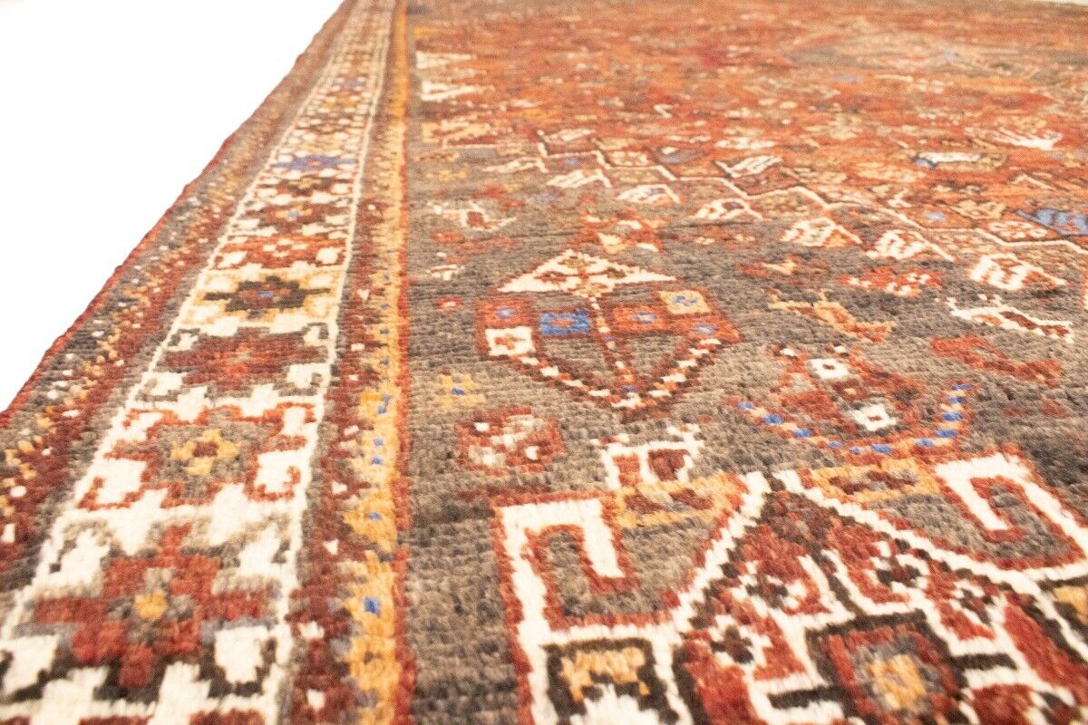 Tribal Vintage Oriental Rug Rusty Red Carpet