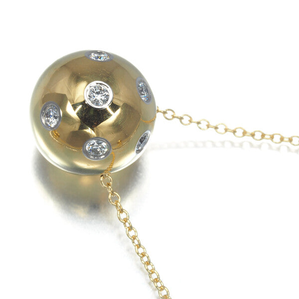 Tiffany&Co. Necklace Diamond Dots Ball 18K 750 Yellow Gold/950 Platinum