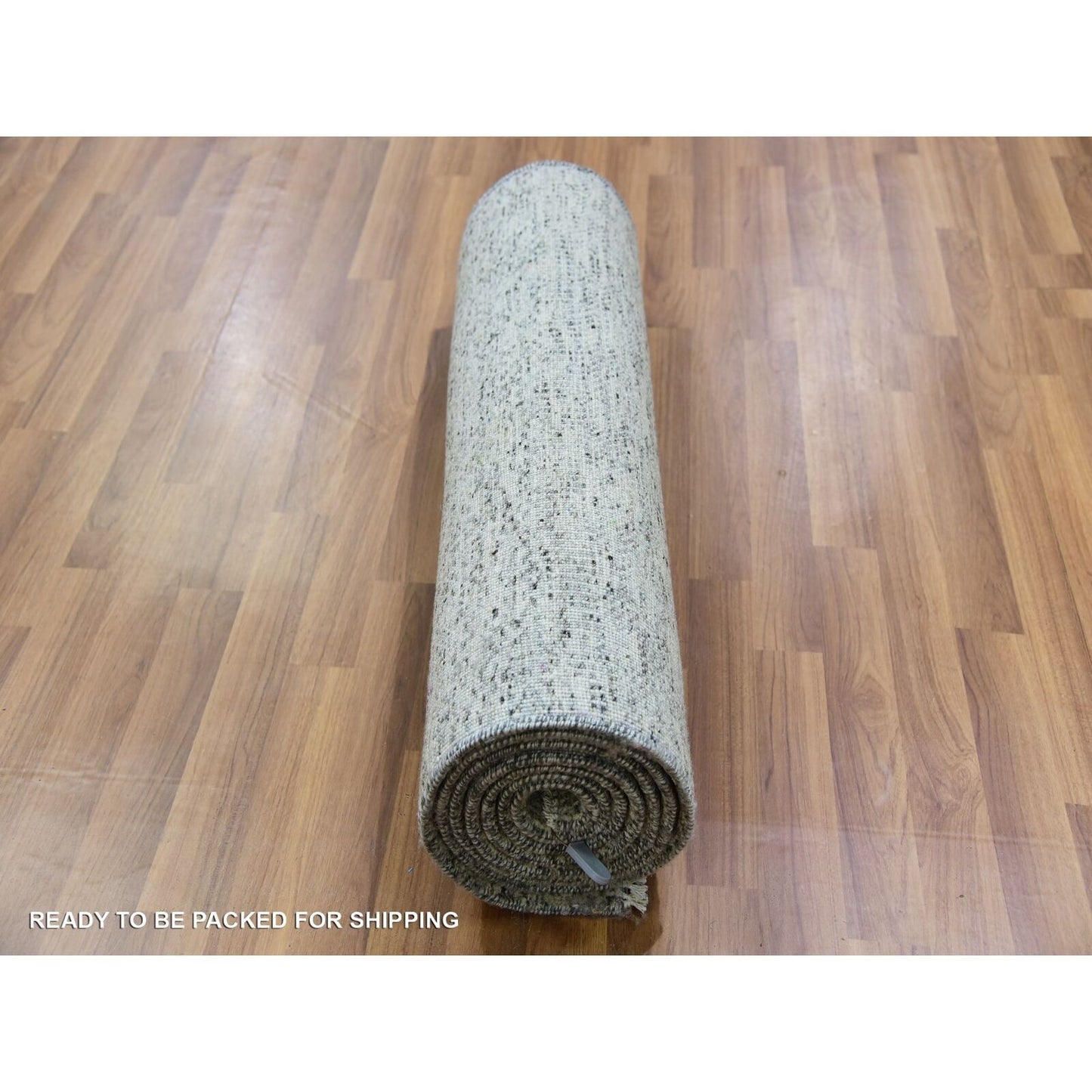 2'7"X9'10" Boothbay Gray Modern Hand Knotted Grass Design Wool Runner Rug