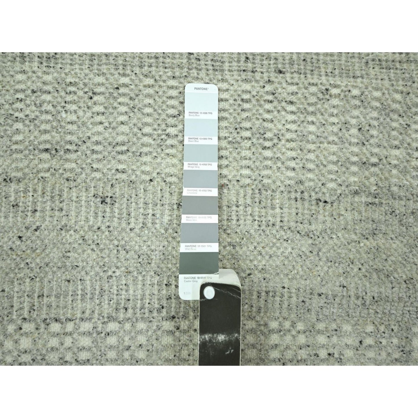2'7"X8'1" Gray 100% Wool Rug Hand Knotted Oxidized Grass Design Runner
