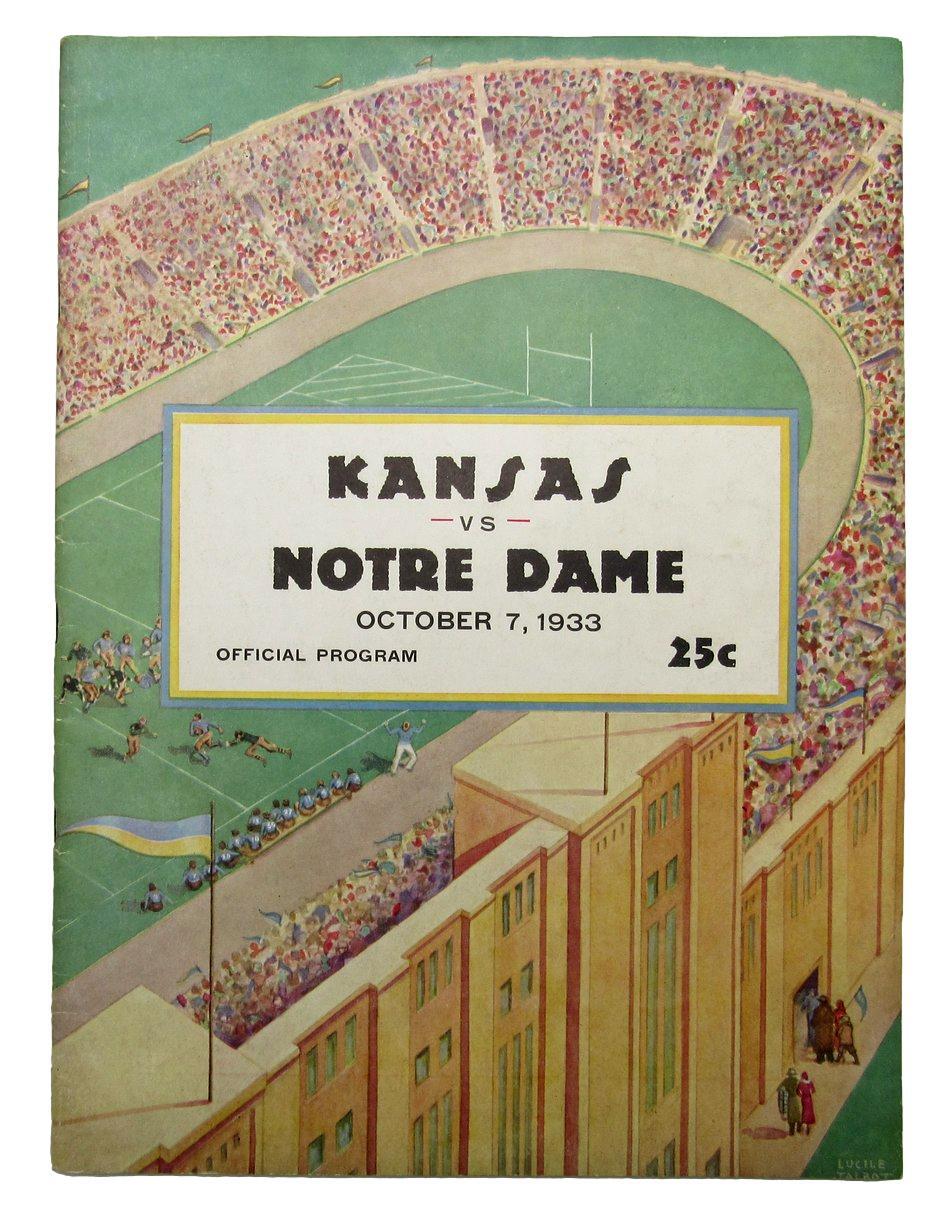 October 7, 1933 Kansas Vs. Notre Dame Ncaa
