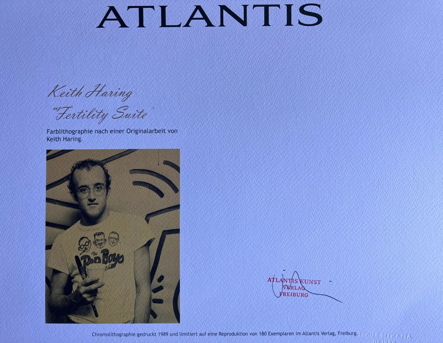 Keith Haring Lithograph From A Painting 'Coa Signed In Pen' Hand Numbered