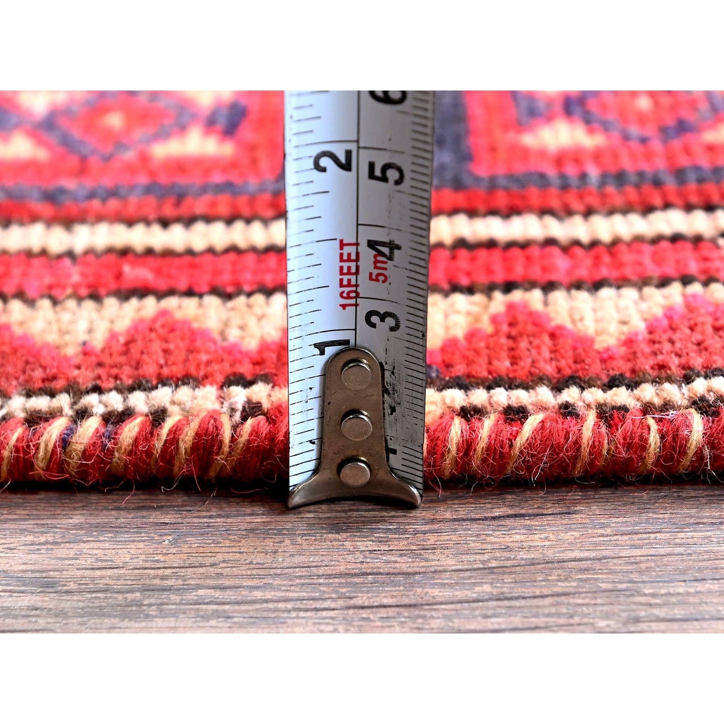 2'3"X9'3" Red Vintage Zoroastrian Tebraz Pure Wool Hand Knotted Runner Rug