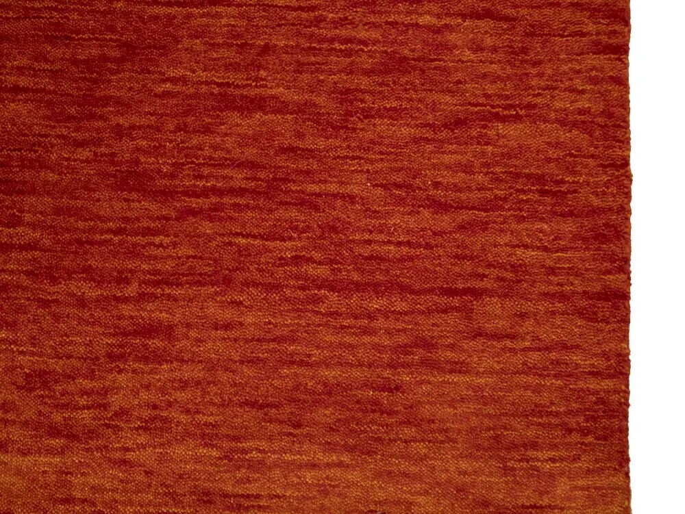 Orange-Red Gabbeh Modern Square Rug Wool Tribal