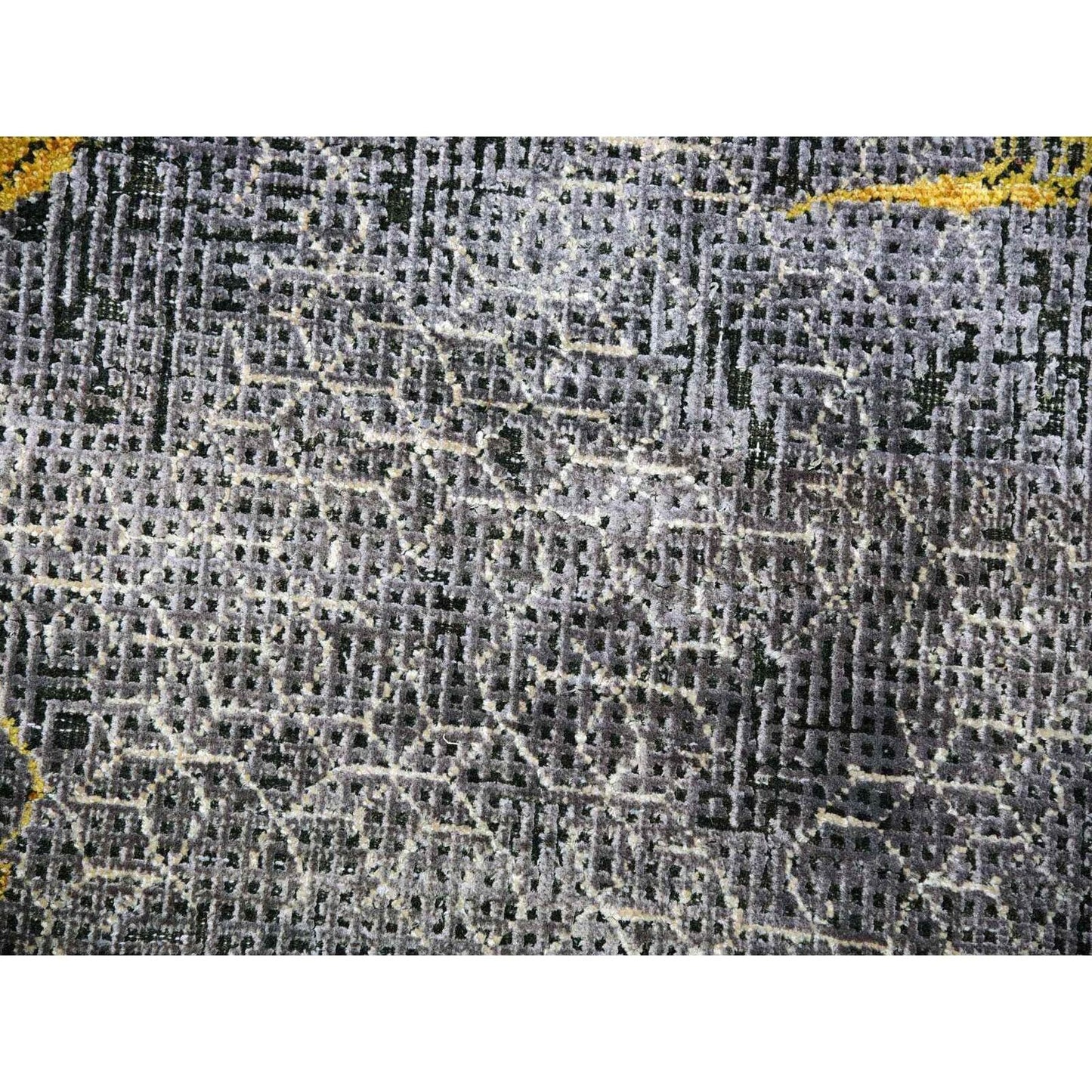 8'X10'3" Gray Golden Dragons Chinese Inspired Wool/Silk Hand Knotted Rug