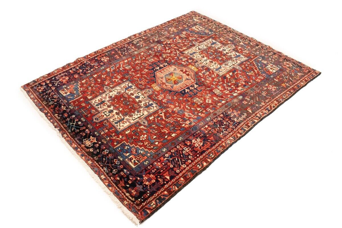 Semi-Antique Karajeh Oriental Rug Red Tribal