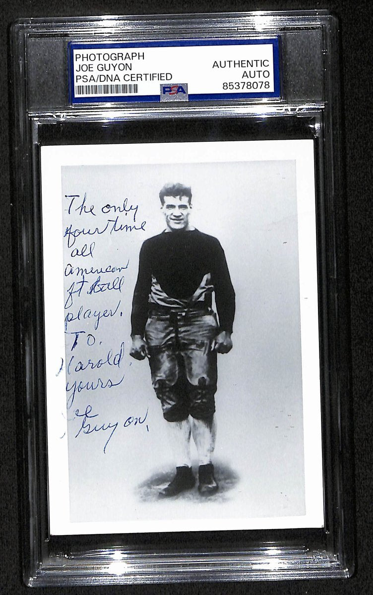 Joe Guyon Hof Signed/Inscribed 3.5X5 Photo