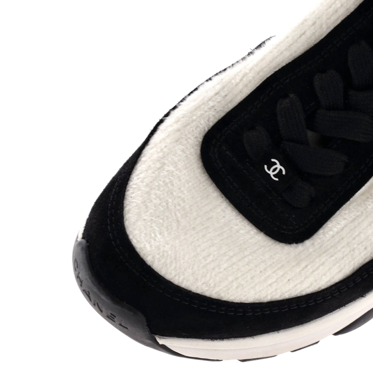 Chanel Women'S Cc Low-Top Sneakers Suede And Knit Fabric