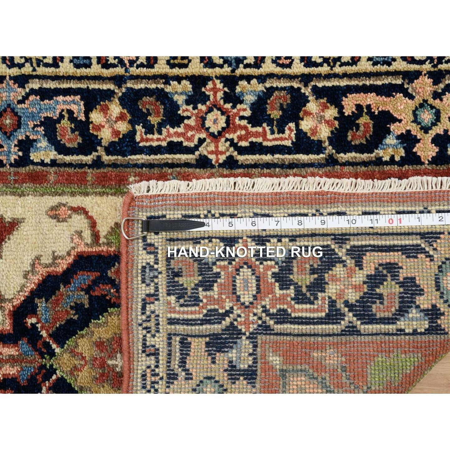 2'5"X19'9" Ivory Hand Knotted Heris Revival Pliable Wool Xl Runner Rug