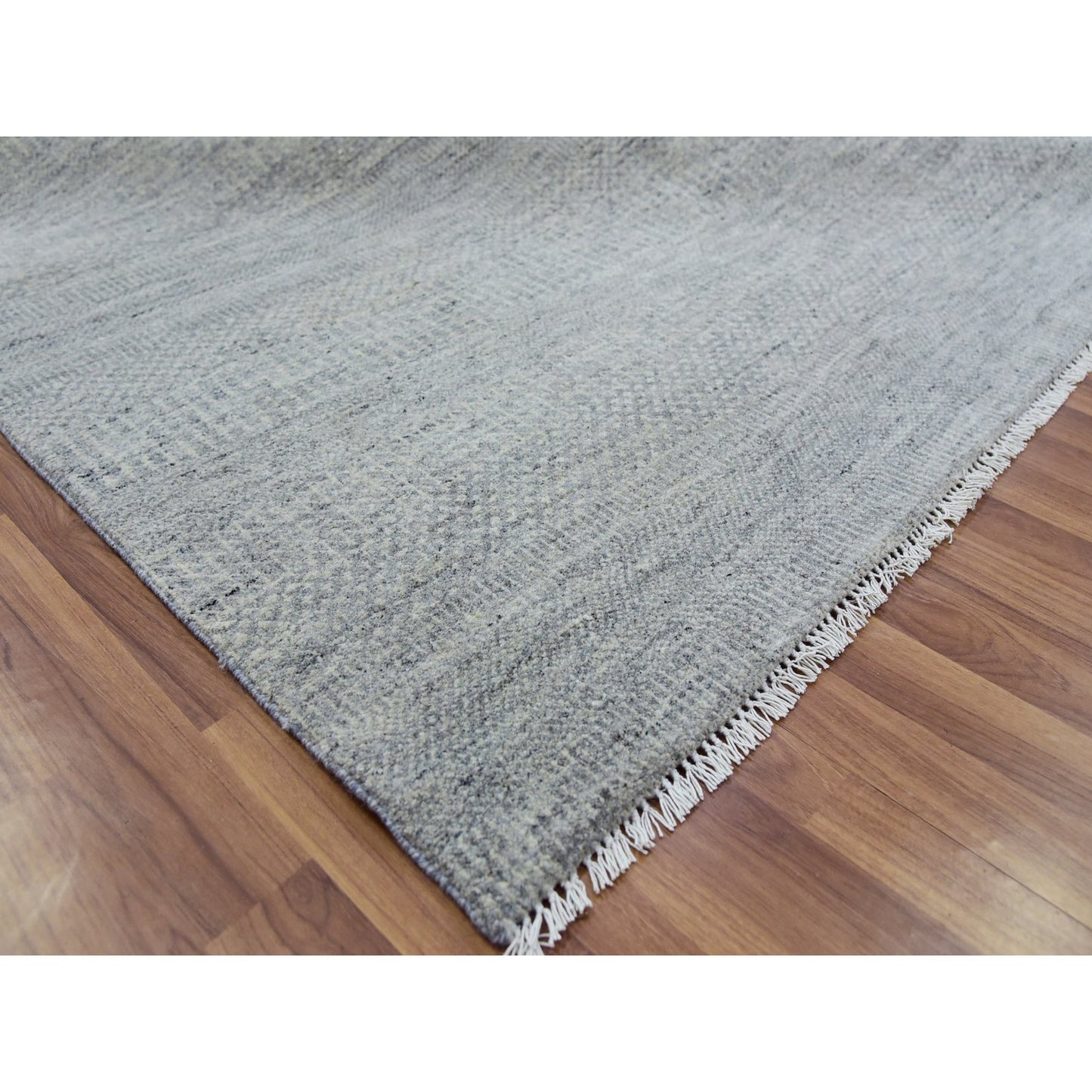 11'10"X15'4" Templeton Gray Undyed Wool Hand Knotted Grass Oversized Rug