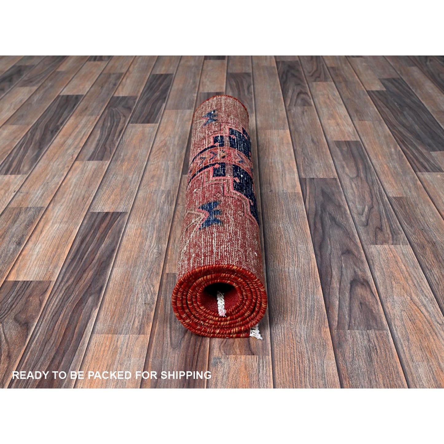 2'4"X6'5" Blush Red, Vintage Zoroastrian 100% Wool Hand Knotted Runner Rug