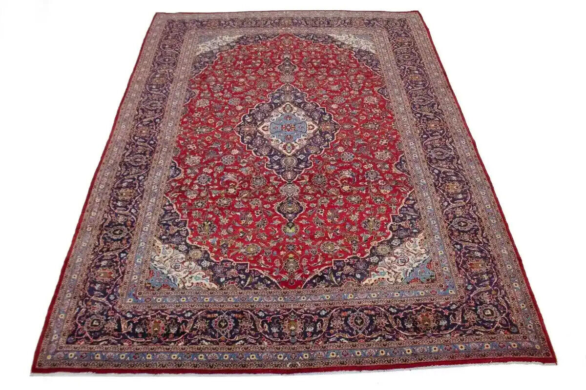 Vintage Handmade Oriental Rug Classic Floral Wool